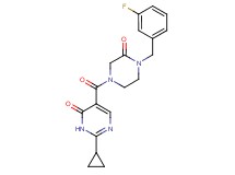 2-cyclopropyl-5-{[4-(3-fluorobenzyl)-3-oxo-1-piperazinyl]carbonyl}-4(3H)-pyrimidinone