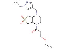 (4aS*,7aR*)-1-(3-ethoxypropanoyl)-4-[(1-ethyl-1H-pyrazol-4-yl)methyl]octahydrothieno[3,4-b]pyrazine 6,6-dioxide
