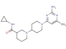 1'-(2-amino-6-methylpyrimidin-4-yl)-N-cyclopropyl-1,4'-bipiperidine-3-carboxamide