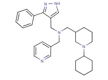 1-(1-cyclohexyl-3-piperidinyl)-N-[(3-phenyl-1H-pyrazol-4-yl)methyl]-N-(3-pyridinylmethyl)methanamine