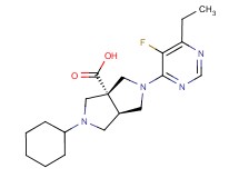 (3aR*,6aR*)-2-cyclohexyl-5-(6-ethyl-5-fluoropyrimidin-4-yl)hexahydropyrrolo[3,4-c]pyrrole-3a(1H)-carboxylic acid