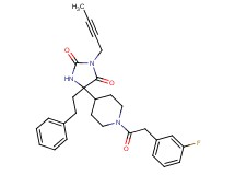3-(2-butyn-1-yl)-5-{1-[(3-fluorophenyl)acetyl]-4-piperidinyl}-5-(2-phenylethyl)-2,4-imidazolidinedione