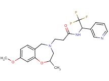 3-(8-methoxy-2-methyl-2,3-dihydro-1,4-benzoxazepin-4(5H)-yl)-N-[2,2,2-trifluoro-1-(3-pyridinyl)ethyl]propanamide