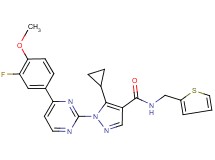 5-cyclopropyl-1-[4-(3-fluoro-4-methoxyphenyl)-2-pyrimidinyl]-N-(2-thienylmethyl)-1H-pyrazole-4-carboxamide
