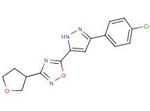 5-[3-(4-chlorophenyl)-1H-pyrazol-5-yl]-3-(tetrahydrofuran-3-yl)-1,2,4-oxadiazole