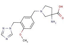 3-amino-1-[4-methoxy-3-(1H-1,2,4-triazol-1-ylmethyl)benzyl]pyrrolidine-3-carboxylic acid