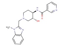 N-{(3R*,4R*)-3-hydroxy-1-[(1-methyl-1H-benzimidazol-2-yl)methyl]piperidin-4-yl}nicotinamide