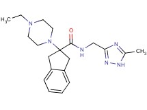2-(4-ethyl-1-piperazinyl)-N-[(5-methyl-1H-1,2,4-triazol-3-yl)methyl]-2-indanecarboxamide