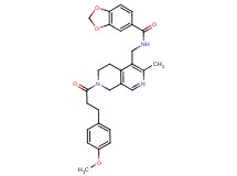 N-({7-[3-(4-methoxyphenyl)propanoyl]-3-methyl-5,6,7,8-tetrahydro-2,7-naphthyridin-4-yl}methyl)-1,3-benzodioxole-5-carboxamide