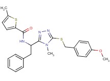 N-(1-{5-[(4-methoxybenzyl)thio]-4-methyl-4H-1,2,4-triazol-3-yl}-2-phenylethyl)-5-methyl-2-thiophenecarboxamide
