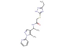 2-[(3-ethyl-1H-1,2,4-triazol-5-yl)thio]-N-[1-(5-methyl-1-pyridin-2-yl-1H-pyrazol-4-yl)ethyl]acetamide