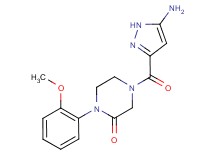 4-[(5-amino-1H-pyrazol-3-yl)carbonyl]-1-(2-methoxyphenyl)-2-piperazinone