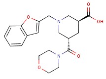 (3S*,5S*)-1-(1-benzofuran-2-ylmethyl)-5-(4-morpholinylcarbonyl)-3-piperidinecarboxylic acid