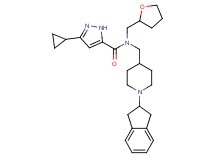 3-cyclopropyl-N-{[1-(2,3-dihydro-1H-inden-2-yl)-4-piperidinyl]methyl}-N-(tetrahydro-2-furanylmethyl)-1H-pyrazole-5-carboxamide