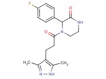 4-[3-(3,5-dimethyl-1H-pyrazol-4-yl)propanoyl]-3-(4-fluorophenyl)piperazin-2-one