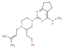2-[4-[4-(methylamino)-6,7-dihydro-5H-cyclopenta[d]pyrimidin-2-yl]-1-(3-methyl-2-buten-1-yl)-2-piperazinyl]ethanol