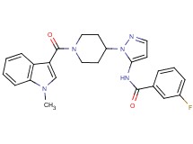 3-fluoro-N-(1-{1-[(1-methyl-1H-indol-3-yl)carbonyl]-4-piperidinyl}-1H-pyrazol-5-yl)benzamide