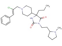 5-{1-[(2Z)-2-chloro-3-phenyl-2-propen-1-yl]-4-piperidinyl}-3-[2-(1-methyl-2-pyrrolidinyl)ethyl]-5-propyl-2,4-imidazolidinedione
