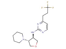 N-[(3R*,4R*)-4-piperidin-1-yltetrahydrofuran-3-yl]-4-(3,3,3-trifluoropropyl)pyrimidin-2-amine