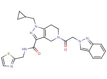 1-(cyclopropylmethyl)-5-(2H-indazol-2-ylacetyl)-N-(1,3-thiazol-2-ylmethyl)-4,5,6,7-tetrahydro-1H-pyrazolo[4,3-c]pyridine-3-carboxamide