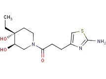 (3R*,4R*)-1-[3-(2-amino-1,3-thiazol-4-yl)propanoyl]-4-ethylpiperidine-3,4-diol