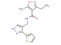 3-ethyl-5-methyl-N-{[3-(2-thienyl)-1H-pyrazol-4-yl]methyl}isoxazole-4-carboxamide