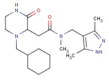 2-[1-(cyclohexylmethyl)-3-oxo-2-piperazinyl]-N-[(3,5-dimethyl-1H-pyrazol-4-yl)methyl]-N-methylacetamide
