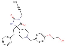 3-(2-butyn-1-yl)-5-{1-[4-(2-hydroxyethoxy)benzyl]-4-piperidinyl}-5-(2-phenylethyl)-2,4-imidazolidinedione