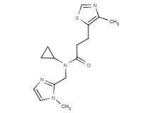 N-cyclopropyl-N-[(1-methyl-1H-imidazol-2-yl)methyl]-3-(4-methyl-1,3-thiazol-5-yl)propanamide