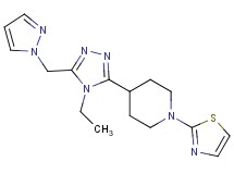 4-[4-ethyl-5-(1H-pyrazol-1-ylmethyl)-4H-1,2,4-triazol-3-yl]-1-(1,3-thiazol-2-yl)piperidine