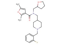 N-{[1-(2-fluorobenzyl)-4-piperidinyl]methyl}-2,5-dimethyl-N-(tetrahydro-2-furanylmethyl)-3-furamide