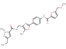 3-ethyl-N-{[2-(4-{[5-(methoxymethyl)-2-furoyl]amino}phenyl)-5-methyl-1,3-oxazol-4-yl]methyl}-1-methyl-1H-pyrazole-5-carboxamide