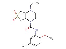 (4aS*,7aR*)-4-ethyl-N-(2-methoxy-5-methylphenyl)hexahydrothieno[3,4-b]pyrazine-1(2H)-carboxamide 6,6-dioxide