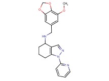 N-[(7-methoxy-1,3-benzodioxol-5-yl)methyl]-1-(2-pyridinyl)-4,5,6,7-tetrahydro-1H-indazol-4-amine