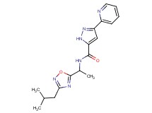 N-[1-(3-isobutyl-1,2,4-oxadiazol-5-yl)ethyl]-3-pyridin-2-yl-1H-pyrazole-5-carboxamide