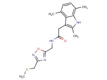 N-({3-[(methylthio)methyl]-1,2,4-oxadiazol-5-yl}methyl)-2-(2,4,7-trimethyl-1H-indol-3-yl)acetamide