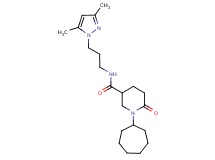 1-cycloheptyl-N-[3-(3,5-dimethyl-1H-pyrazol-1-yl)propyl]-6-oxo-3-piperidinecarboxamide