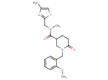 1-(2-methoxybenzyl)-N-methyl-N-[(4-methyl-1,3-thiazol-2-yl)methyl]-6-oxo-3-piperidinecarboxamide