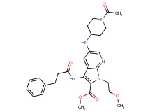 methyl 5-[(1-acetyl-4-piperidinyl)amino]-1-(2-methoxyethyl)-3-[(3-phenylpropanoyl)amino]-1H-pyrrolo[2,3-b]pyridine-2-carboxylate