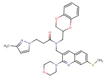 N-(2,3-dihydro-1,4-benzodioxin-2-ylmethyl)-3-(3-methyl-1H-pyrazol-1-yl)-N-{[7-(methylthio)-2-(4-morpholinyl)-3-quinolinyl]methyl}propanamide
