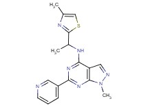 1-methyl-N-[1-(4-methyl-1,3-thiazol-2-yl)ethyl]-6-pyridin-3-yl-1H-pyrazolo[3,4-d]pyrimidin-4-amine