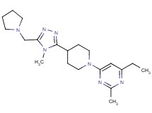 4-ethyl-2-methyl-6-{4-[4-methyl-5-(pyrrolidin-1-ylmethyl)-4H-1,2,4-triazol-3-yl]piperidin-1-yl}pyrimidine