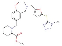 methyl 1-{[4-({5-[(4-methyl-4H-1,2,4-triazol-3-yl)thio]-2-furyl}methyl)-2,3,4,5-tetrahydro-1,4-benzoxazepin-7-yl]methyl}-2-piperidinecarboxylate