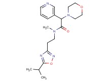 N-[2-(5-isopropyl-1,2,4-oxadiazol-3-yl)ethyl]-N-methyl-2-(4-morpholinyl)-2-(3-pyridinyl)acetamide