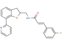 (2E)-3-(3-fluorophenyl)-N-{[7-(2-pyridinyl)-2,3-dihydro-1-benzofuran-2-yl]methyl}acrylamide