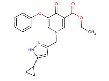 ethyl 1-[(5-cyclopropyl-1H-pyrazol-3-yl)methyl]-4-oxo-5-phenoxy-1,4-dihydropyridine-3-carboxylate