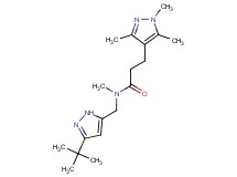 N-[(3-tert-butyl-1H-pyrazol-5-yl)methyl]-N-methyl-3-(1,3,5-trimethyl-1H-pyrazol-4-yl)propanamide