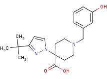 4-(3-tert-butyl-1H-pyrazol-1-yl)-1-(3-hydroxybenzyl)piperidine-4-carboxylic acid