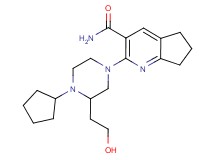2-[4-cyclopentyl-3-(2-hydroxyethyl)-1-piperazinyl]-6,7-dihydro-5H-cyclopenta[b]pyridine-3-carboxamide