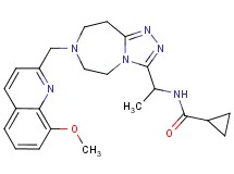 N-(1-{7-[(8-methoxy-2-quinolinyl)methyl]-6,7,8,9-tetrahydro-5H-[1,2,4]triazolo[4,3-d][1,4]diazepin-3-yl}ethyl)cyclopropanecarboxamide